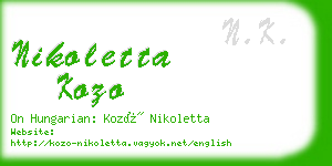 nikoletta kozo business card